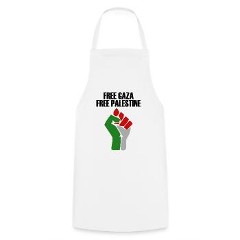 free gaza free palestine - Cooking Apron - white - Front - AI Model Male 185 dark (185cm)
