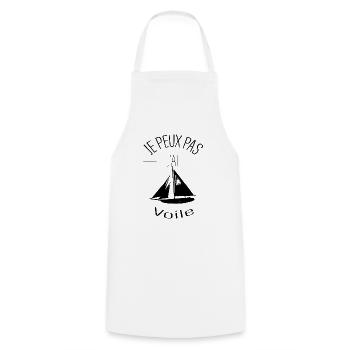 Je peux pas j'ai voile, J'peux pas j'ai voile - Tablier de cuisine - blanc - Devant - AI Model Male 185 dark (185cm)