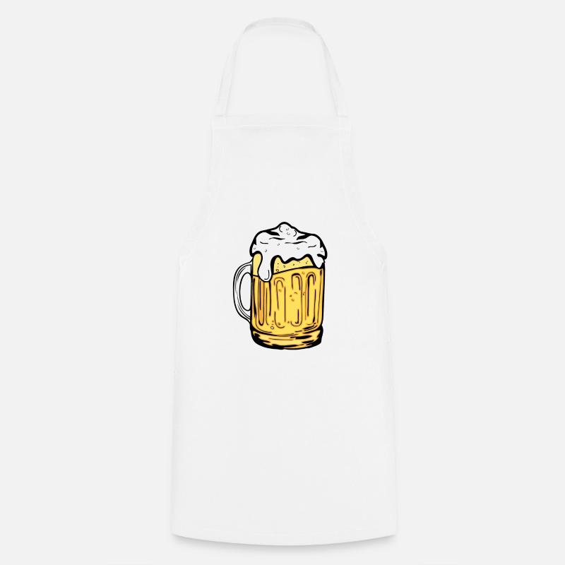 Bière - Tablier de cuisine - blanc
