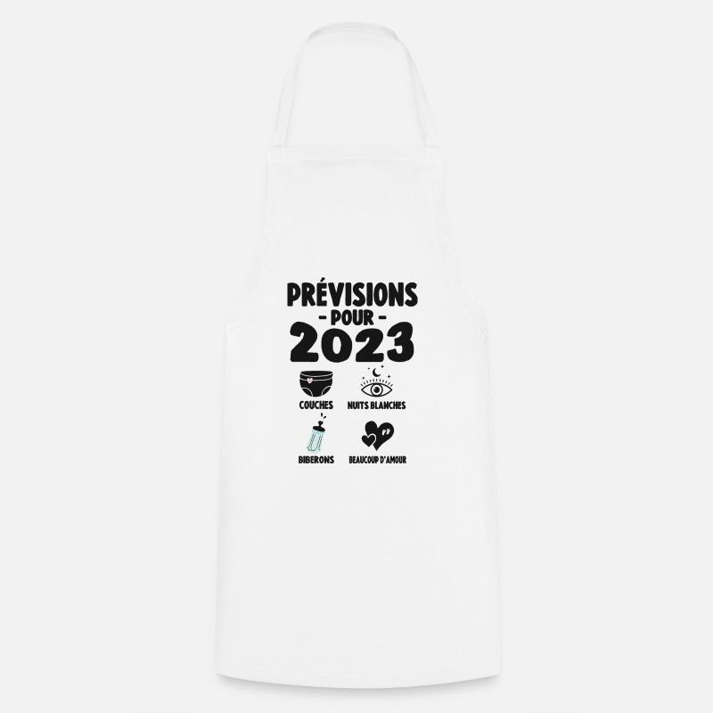 Prévisions Pour 2023 Cadeau De Grossesse 2023 - Tablier de cuisine - blanc