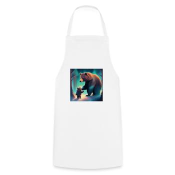 Mama and Baby Bear - Cooking Apron - white - Front - AI Model Male 185 dark (185cm)