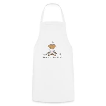Inner Peace is Loading ... - Cooking Apron - white - Front - AI Model Male 185 dark (185cm)