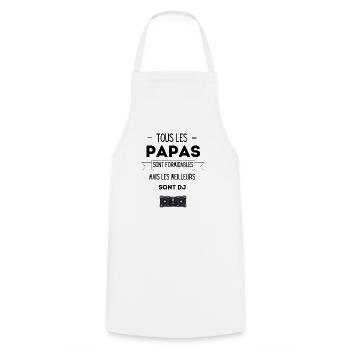 Papa dj - Tablier de cuisine - blanc - Devant - AI Model Male 185 dark (185cm)