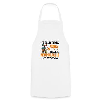 Poulailler poule volaille poussin. Cadeau ferme - Tablier de cuisine - blanc - Devant - AI Model Male 185 dark (185cm)