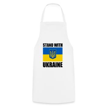 stand with ukraine - Cooking Apron - white - Front - AI Model Male 185 dark (185cm)