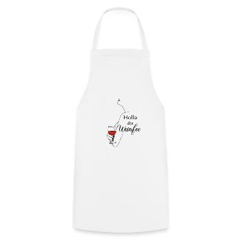 Weißwein Rotwein JGA Vino Wein - Holla die Weinfee - Kochschürze - Weiß - Vorne - AI Model Male 185 dark (185cm)