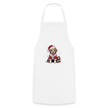 Père Noël chien Père Noël Cadeau chien - Tablier de cuisine - blanc - Devant - AI Model Male 185 dark (185cm)