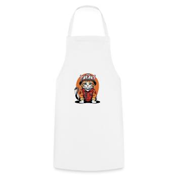 Chat Pompiers Chat Amour Chat Amoureux des Chats - Tablier de cuisine - blanc - Devant - AI Model Male 185 dark (185cm)