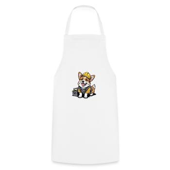Dog Construction Worker Dog Dog Love Gift - Cooking Apron - white - Front - AI Model Male 185 dark (185cm)