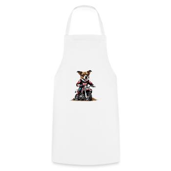 Motocross Vélo Chien Chien Cadeau Supermoto - Tablier de cuisine - blanc - Devant - AI Model Male 185 dark (185cm)