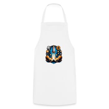 Bitcoin Crypto Crypto to the Moon Gift - Cooking Apron - white - Front - AI Model Male 185 dark (185cm)