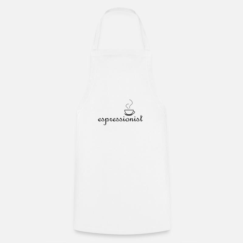 espressionist - weil du Kaffee liebst - Kochschürze - Weiß