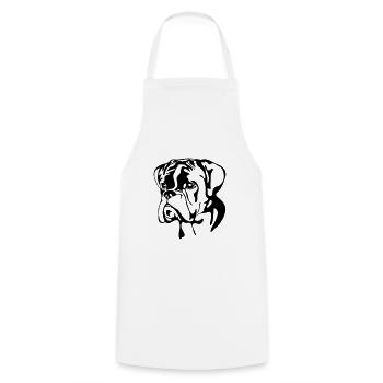 BOXER PORTRAIT Wilsigns Hund Hunde - Kochschürze - Weiß - Vorne - AI Model Male 185 dark (185cm)