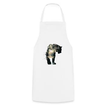 Tiger Wildcat Jungle - Cooking Apron - white - Front - AI Model Male 185 dark (185cm)