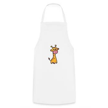 Giraffe süß gezeichnet in Comicart. Geschenk - Kochschürze - Weiß - Vorne - AI Model Male 185 dark (185cm)