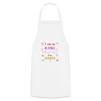 Jesus Jesus Jesus Christian Christian Christian - Cooking Apron - white - Front - AI Model Male 185 dark (185cm)