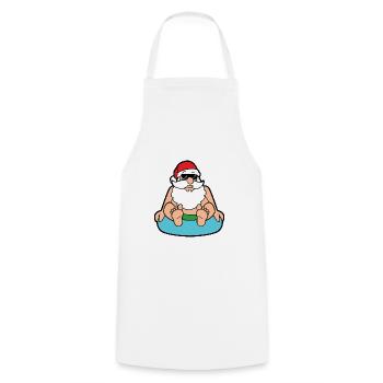 Lustiger Weihnachtsmann Santa Claus Weihnachten - Kochschürze - Weiß - Vorne - AI Model Male 185 dark (185cm)