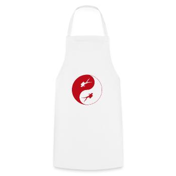 tauchen ying yang - Kochschürze - Weiß - Vorne - AI Model Male 185 dark (185cm)