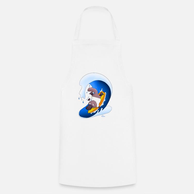 Surfing platypus - Cooking Apron - white