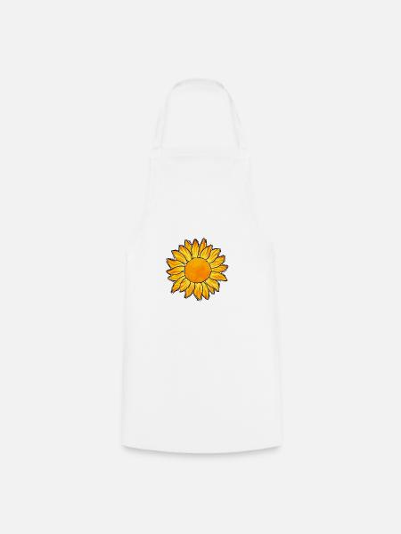 Sonnenblume - Kochschürze - Weiß
