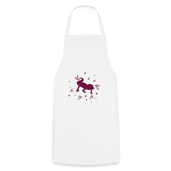 Salamander - Amphibian Animal - Cooking Apron - white - Front - AI Model Male 185 dark (185cm)