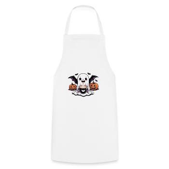 Ghost Ghost Halloween Pumpkin Bat Funny - Cooking Apron - white - Front - AI Model Male 185 dark (185cm)