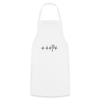 Battements de coeur ECG Tennis Rack - Tablier de cuisine - blanc - Devant - AI Model Male 185 dark (185cm)