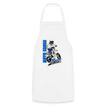 Kinder Motocross - KIDS MX - Cooking Apron - white - Front - AI Model Male 185 dark (185cm)