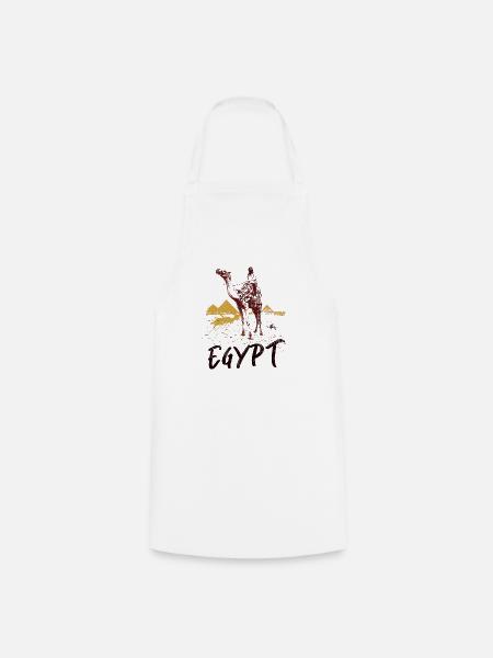 Illustration: Bédouin d'Égypte et pyramides - Tablier de cuisine - blanc