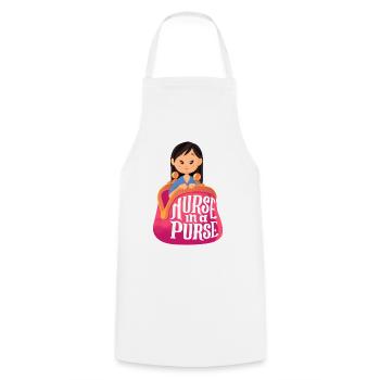 Nurse in a Purse v4 - Kochschürze - Weiß - Vorne - AI Model Male 185 dark (185cm)