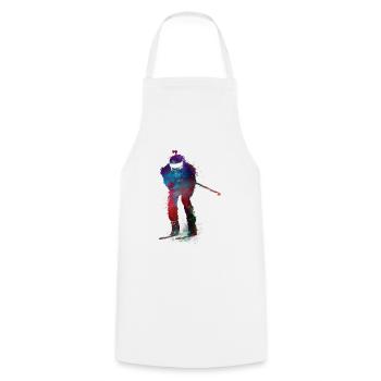 Biathlon sport art #biathlon #sport - Cooking Apron - white - Front - AI Model Male 185 dark (185cm)