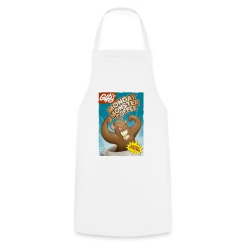 GLAD mondayMonsterCoffee - Kochschürze - Weiß - Vorne - AI Model Male 185 dark (185cm)