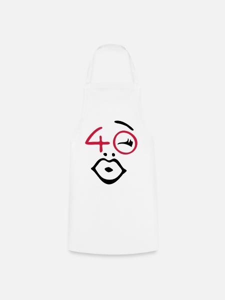 Wow, finally 40! - Cooking Apron - white