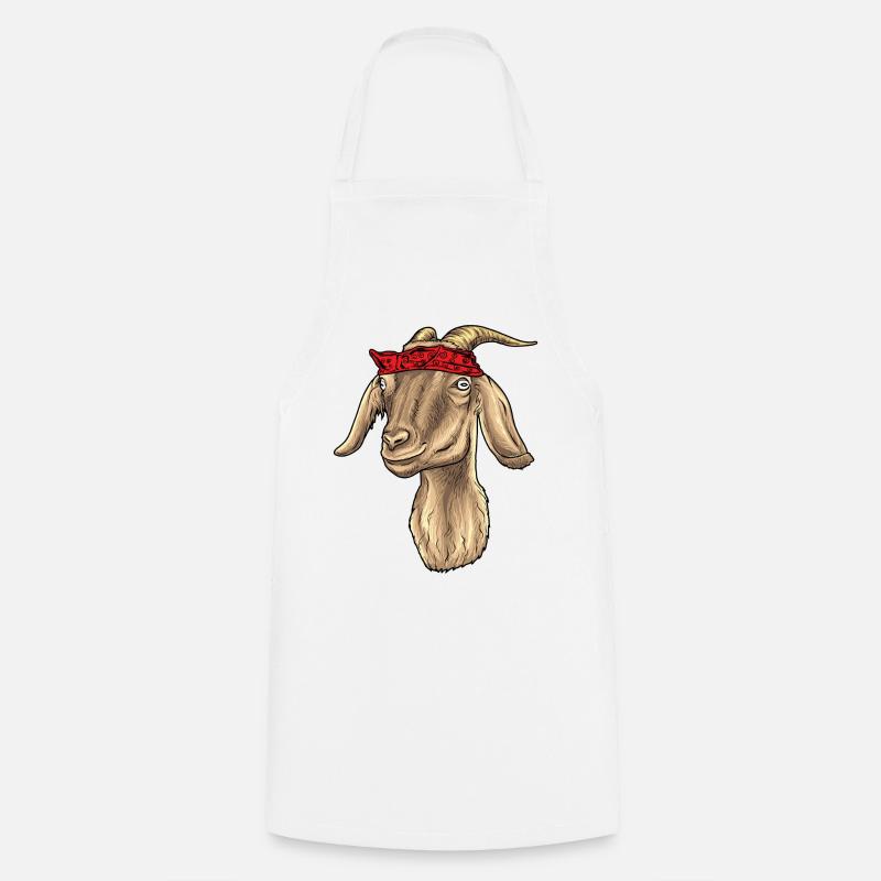 Chèvre avec Bandana - Tablier de cuisine - blanc