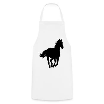Un cheval - Tablier de cuisine - blanc - Devant - AI Model Male 185 dark (185cm)