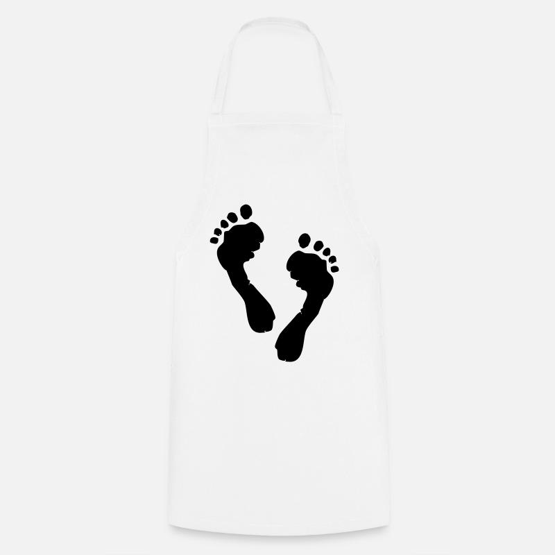Silhouette des pieds - Tablier de cuisine - blanc