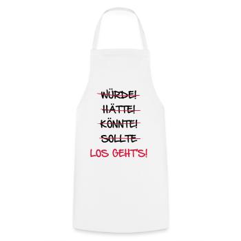Allez-y, lancez-vous - Tablier de cuisine - blanc - Devant - AI Model Male 185 dark (185cm)