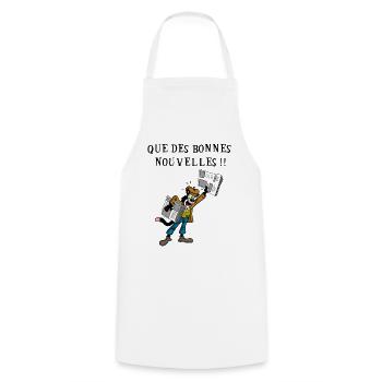 Chat livreur de journaux - Tablier de cuisine - blanc - Devant - AI Model Male 185 dark (185cm)