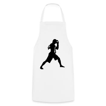 kickboxing - Cooking Apron - white - Front - AI Model Male 185 dark (185cm)