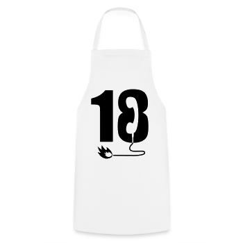 18 - Tablier de cuisine - blanc - Devant - AI Model Male 185 dark (185cm)