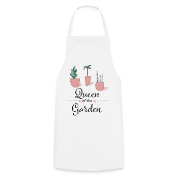 Reine du jardin - Tablier de cuisine - blanc - Devant - AI Model Male 185 dark (185cm)