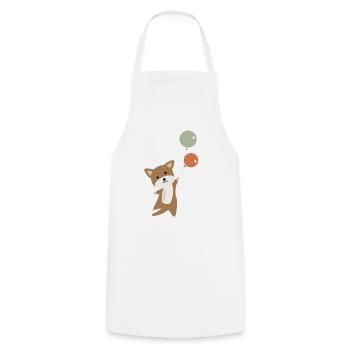 Chien vole avec des ballons vers le haut drôle animal - Tablier de cuisine - blanc - Devant - AI Model Male 185 dark (185cm)