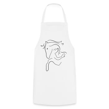 Cheval - Tablier de cuisine - blanc - Devant - AI Model Male 185 dark (185cm)