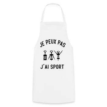 Je peux pas j'ai sport - Tablier de cuisine - blanc - Devant - AI Model Male 185 dark (185cm)