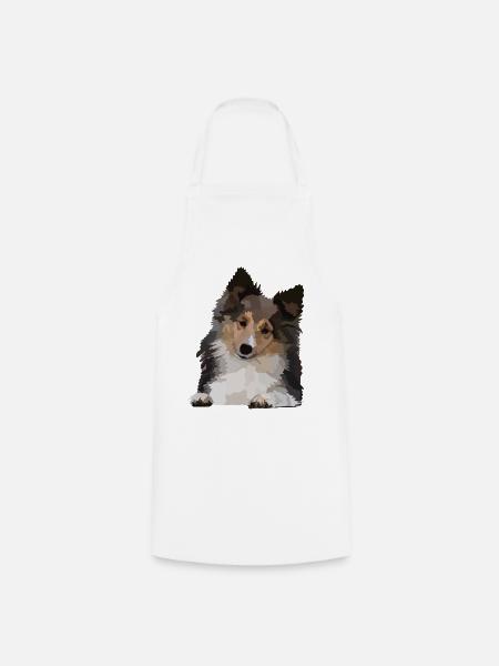 Dani, der Sheltie - Kochschürze - Weiß
