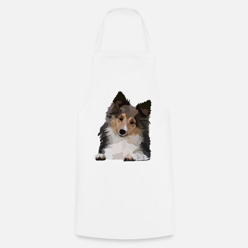 Dani, der Sheltie - Kochschürze - Weiß