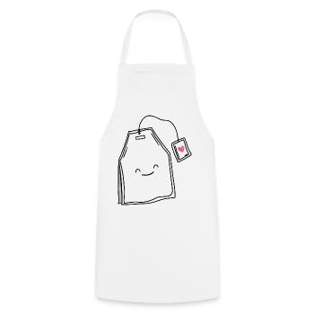 Tea lover tea smile - Cooking Apron - white - Front - AI Model Male 185 dark (185cm)