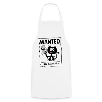 Gesucht, gierige Katze gesucht! Humor Katze! - Kochschürze - Weiß - Vorne - AI Model Male 185 dark (185cm)