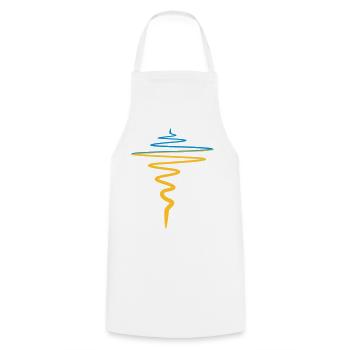 Ukraine Flag Heartbeat Pulse - Cooking Apron - white - Front - AI Model Male 185 dark (185cm)