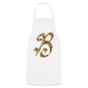 B / Initiale - Tablier de cuisine - blanc - Devant - AI Model Male 185 dark (185cm)